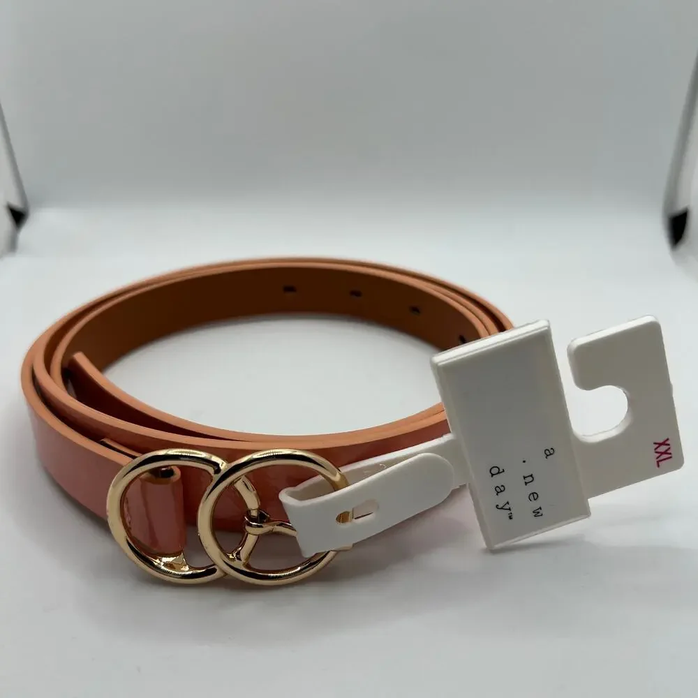 A New Day Women's Georgia Peach Double Buckle Belt - Size XXL - NWT